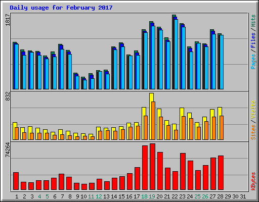 Daily usage for February 2017