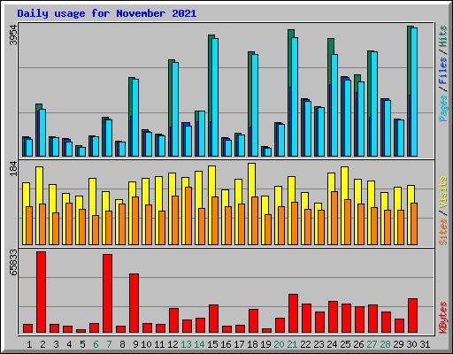 Daily usage for November 2021