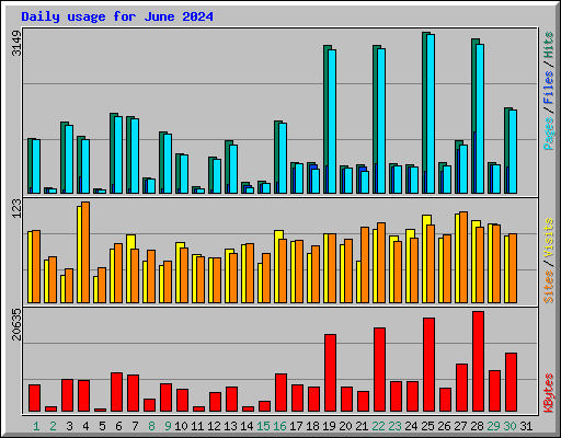 Daily usage for June 2024