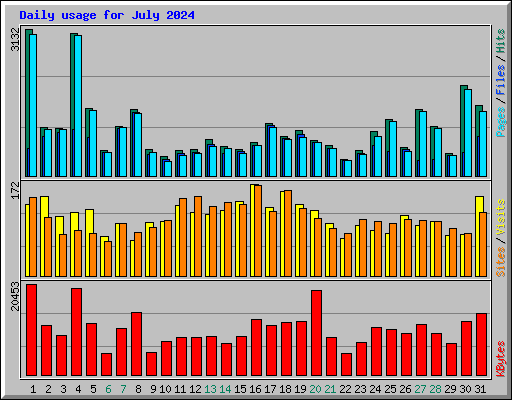 Daily usage for July 2024