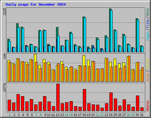 Daily usage for December 2024