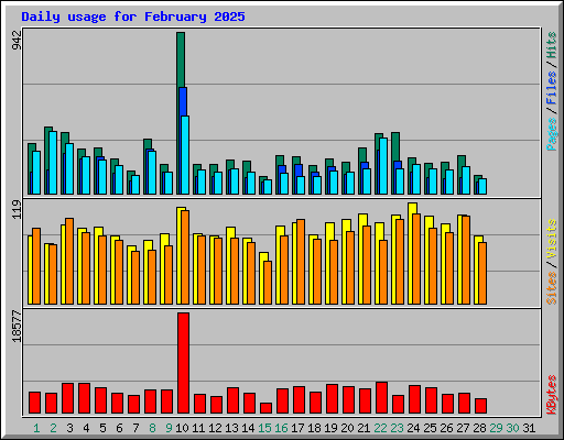 Daily usage for February 2025