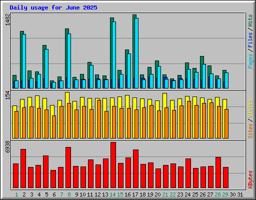 Daily usage for June 2025