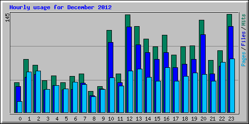 Hourly usage for December 2012