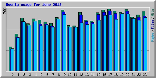 Hourly usage for June 2013