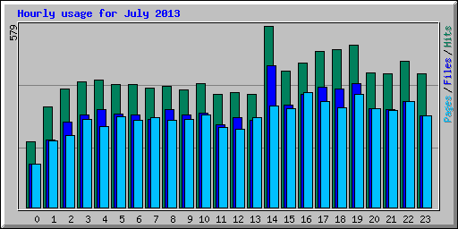 Hourly usage for July 2013