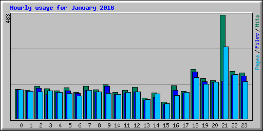 Hourly usage for January 2016