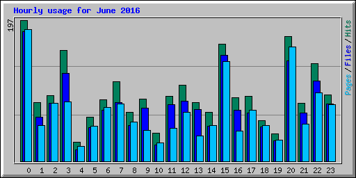 Hourly usage for June 2016