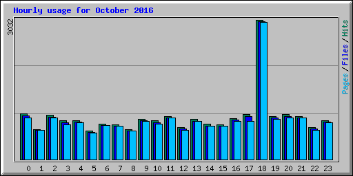 Hourly usage for October 2016