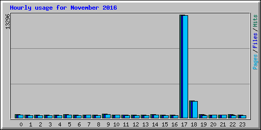 Hourly usage for November 2016