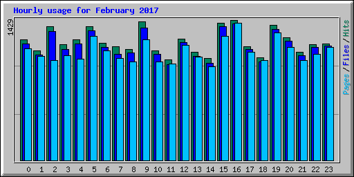 Hourly usage for February 2017