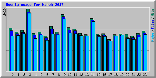 Hourly usage for March 2017