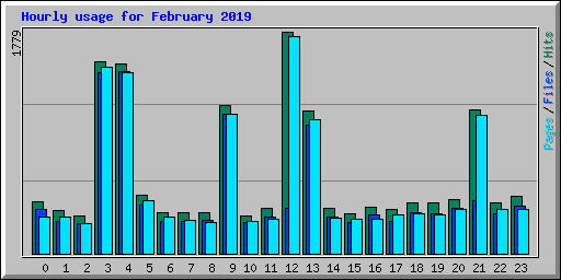 Hourly usage for February 2019