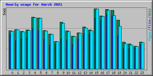 Hourly usage for March 2021