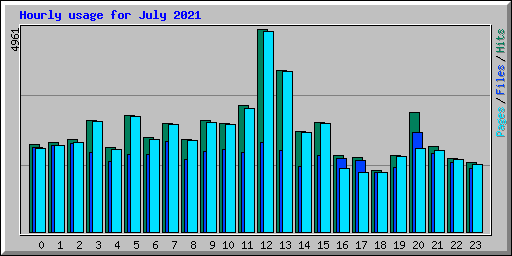 Hourly usage for July 2021