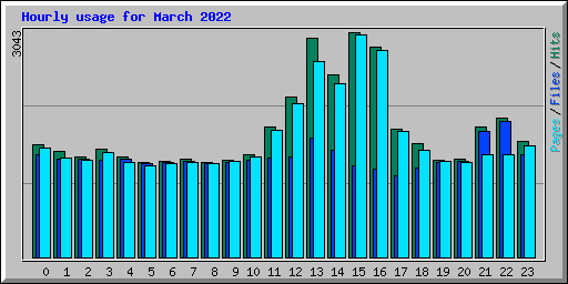 Hourly usage for March 2022