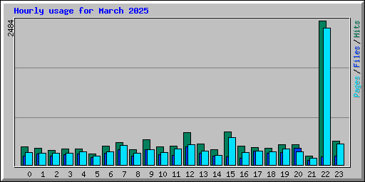 Hourly usage for March 2025