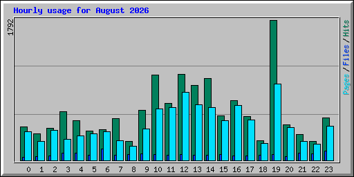 Hourly usage for August 2026